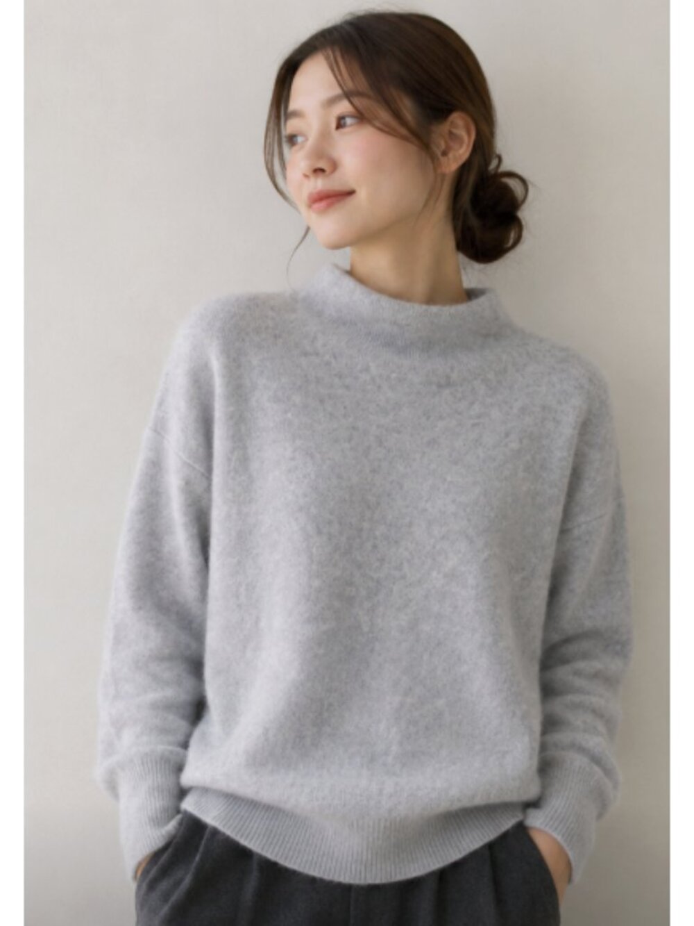 VINCE Boiled 100% Cashmere Funnel Neck Pullover Sweater XS Softgirl Minimalist